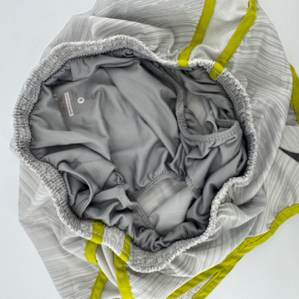 Nike Shorts Womens S Dri-FIT Tempo Grey Running Lime Green Trim Mesh Liner - Picture 4 of 7